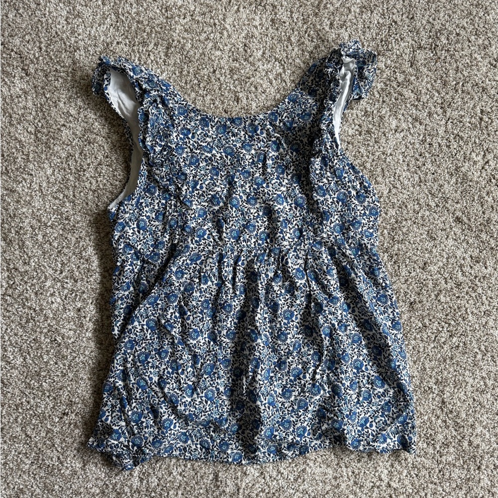 Sezane Blue and White Floral Top